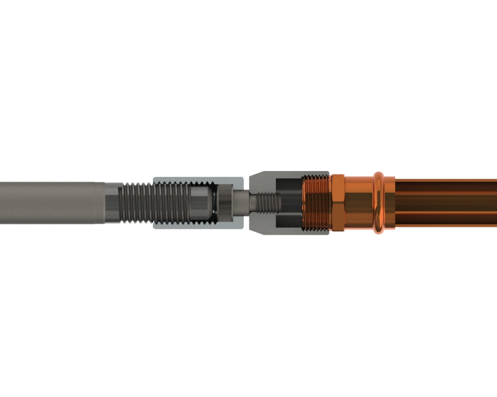 NPT Pull Connector. For PEX, Copper, PVC, GRC