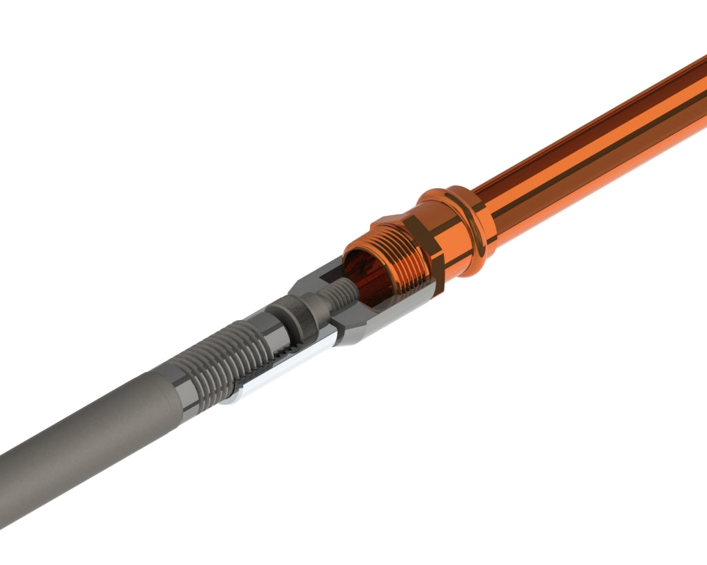 NPT Pull Connector. For PEX, Copper, PVC, GRC